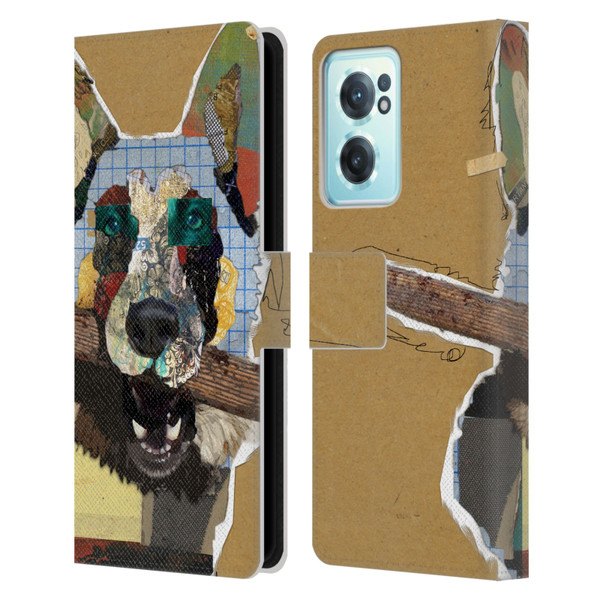 Michel Keck Dogs 3 German Shepherd Leather Book Wallet Case Cover For OnePlus Nord CE 2 5G