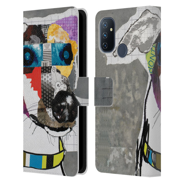 Michel Keck Dogs 3 Greyhound Leather Book Wallet Case Cover For OnePlus Nord N100