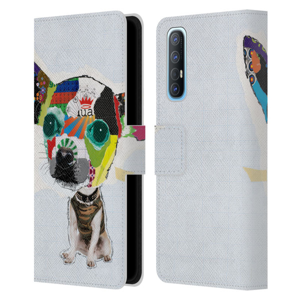 Michel Keck Dogs 3 Chihuahua 2 Leather Book Wallet Case Cover For OPPO Find X2 Neo 5G