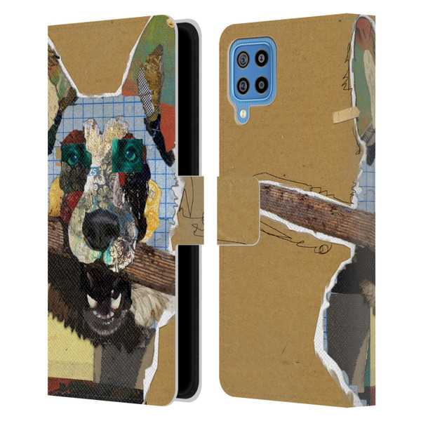 Michel Keck Dogs 3 German Shepherd Leather Book Wallet Case Cover For Samsung Galaxy F22 (2021)
