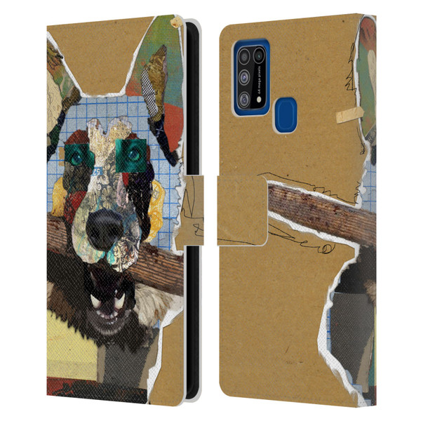 Michel Keck Dogs 3 German Shepherd Leather Book Wallet Case Cover For Samsung Galaxy M31 (2020)
