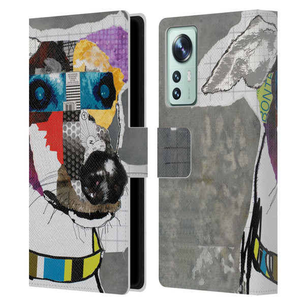 Michel Keck Dogs 3 Greyhound Leather Book Wallet Case Cover For Xiaomi 12