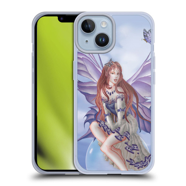 Nene Thomas Bubbles Purple Lace Fairy On Cat Soft Gel Case for Apple iPhone 14