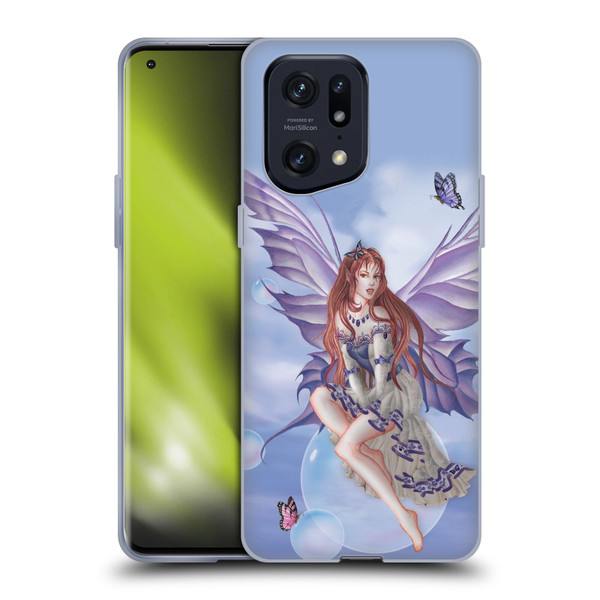 Nene Thomas Bubbles Purple Lace Fairy On Cat Soft Gel Case for OPPO Find X5 Pro