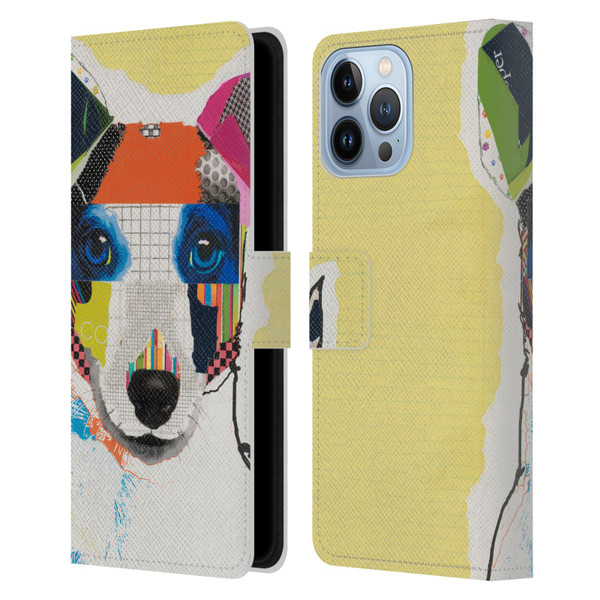 Michel Keck Dogs Whippet Leather Book Wallet Case Cover For Apple iPhone 13 Pro Max