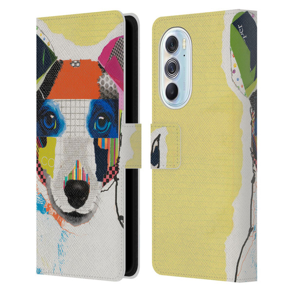 Michel Keck Dogs Whippet Leather Book Wallet Case Cover For Motorola Edge X30
