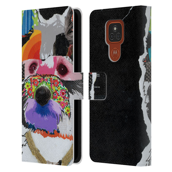 Michel Keck Dogs Westie Leather Book Wallet Case Cover For Motorola Moto E7 Plus