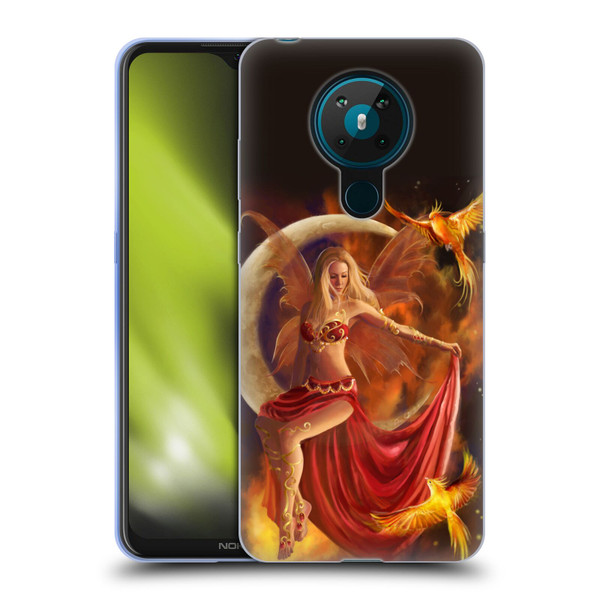 Nene Thomas Crescents Fire Fairy On Moon Phoenix Soft Gel Case for Nokia 5.3