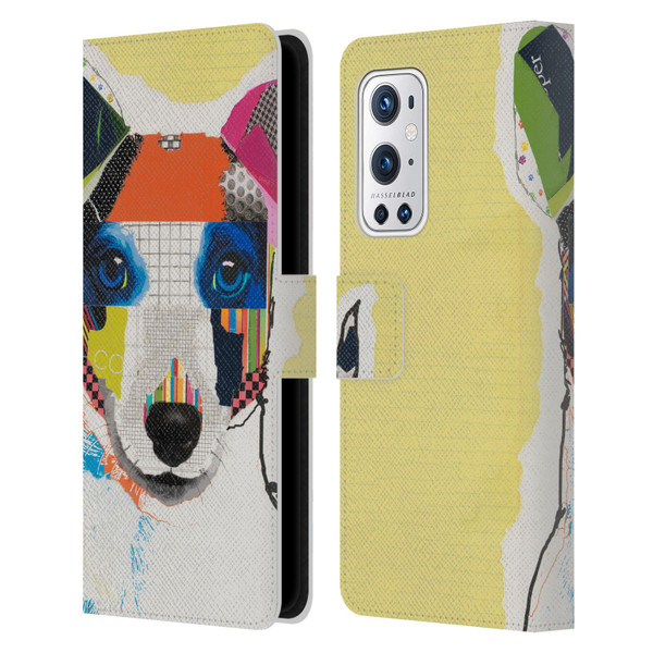 Michel Keck Dogs Whippet Leather Book Wallet Case Cover For OnePlus 9 Pro