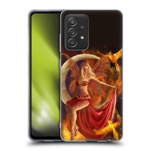 Nene Thomas Crescents Fire Fairy On Moon Phoenix Soft Gel Case for Samsung Galaxy A52 / A52s / 5G (2021)