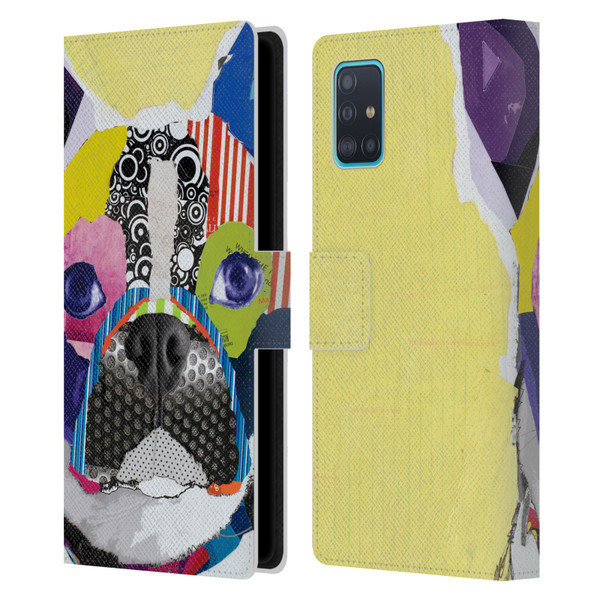 Michel Keck Dogs Boston Terrier Leather Book Wallet Case Cover For Samsung Galaxy A51 (2019)