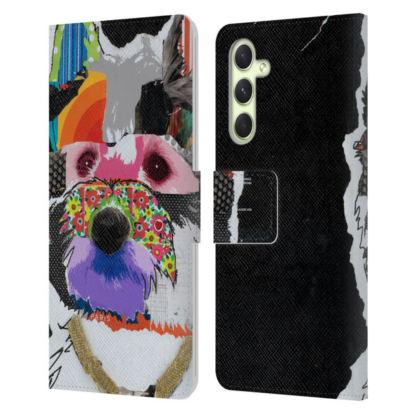 Michel Keck Dogs Westie Leather Book Wallet Case Cover For Samsung Galaxy A54 5G
