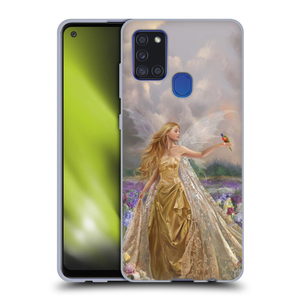 Nene Thomas Deep Forest Gold Angel Fairy With Bird Soft Gel Case for Samsung Galaxy A21s (2020)