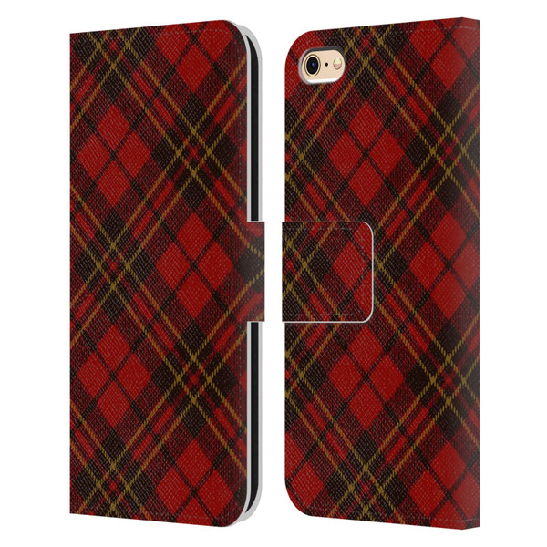PLdesign Christmas Red Tartan Leather Book Wallet Case Cover For Apple iPhone 6 / iPhone 6s