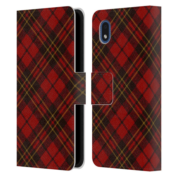 PLdesign Christmas Red Tartan Leather Book Wallet Case Cover For Samsung Galaxy A01 Core (2020)