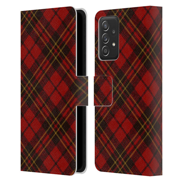 PLdesign Christmas Red Tartan Leather Book Wallet Case Cover For Samsung Galaxy A53 5G (2022)