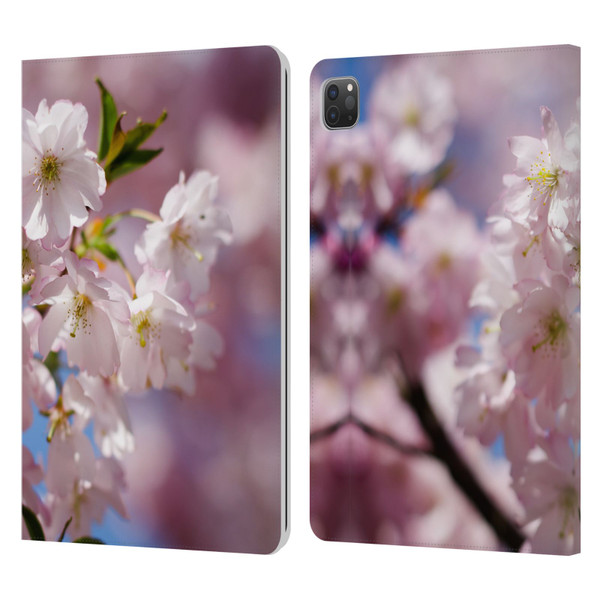 PLdesign Flowers And Leaves Spring Blossom Leather Book Wallet Case Cover For Apple iPad Pro 11 2020 / 2021 / 2022