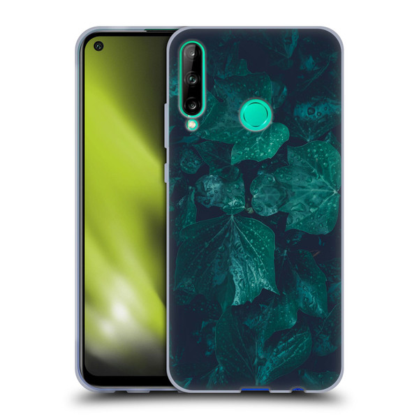 PLdesign Flowers And Leaves Dark Emerald Green Ivy Soft Gel Case for Huawei P40 lite E
