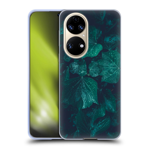 PLdesign Flowers And Leaves Dark Emerald Green Ivy Soft Gel Case for Huawei P50