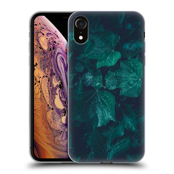 PLdesign Flowers And Leaves Dark Emerald Green Ivy Soft Gel Case for Apple iPhone XR