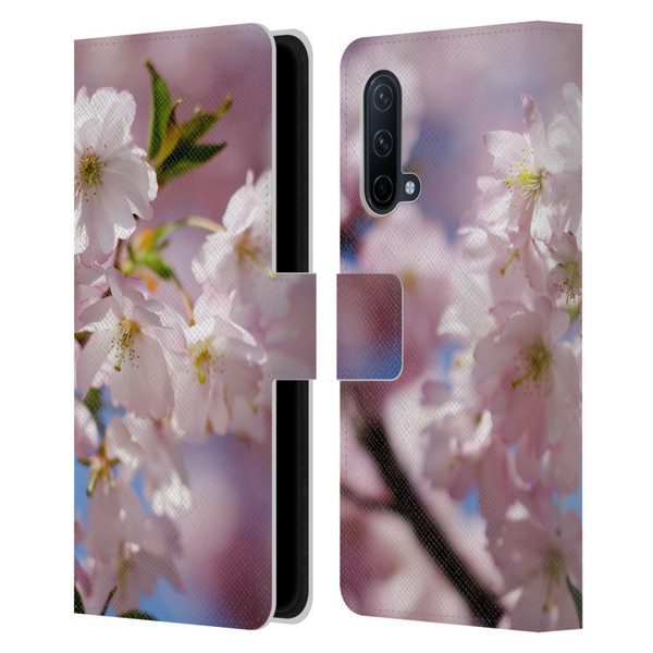 PLdesign Flowers And Leaves Spring Blossom Leather Book Wallet Case Cover For OnePlus Nord CE 5G