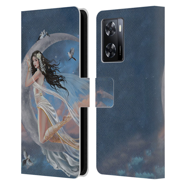 Nene Thomas Art Moon Lullaby Leather Book Wallet Case Cover For OPPO A57s