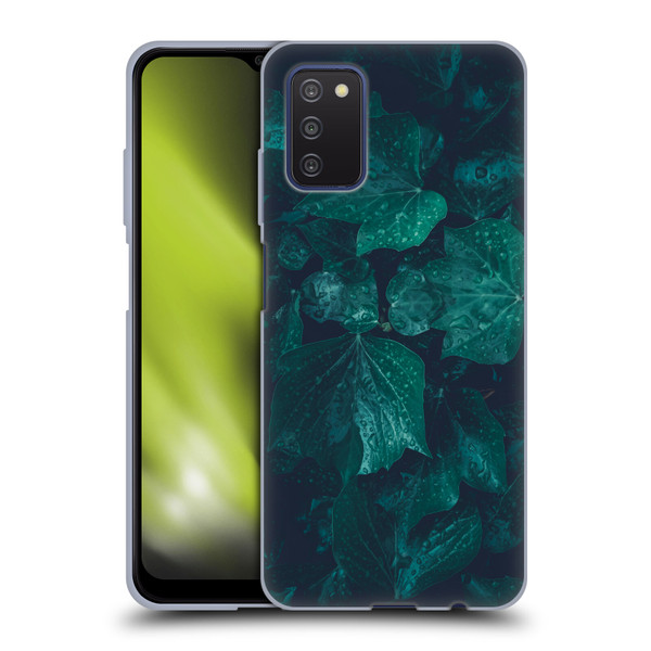 PLdesign Flowers And Leaves Dark Emerald Green Ivy Soft Gel Case for Samsung Galaxy A03s (2021)