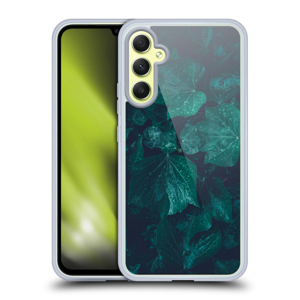 PLdesign Flowers And Leaves Dark Emerald Green Ivy Soft Gel Case for Samsung Galaxy A34 5G