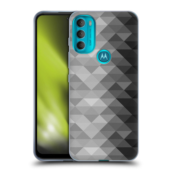 PLdesign Geometric Grayscale Triangle Soft Gel Case for Motorola Moto G71 5G