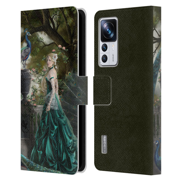 Nene Thomas Art Peacock & Princess In Emerald Leather Book Wallet Case Cover For Xiaomi 12T Pro