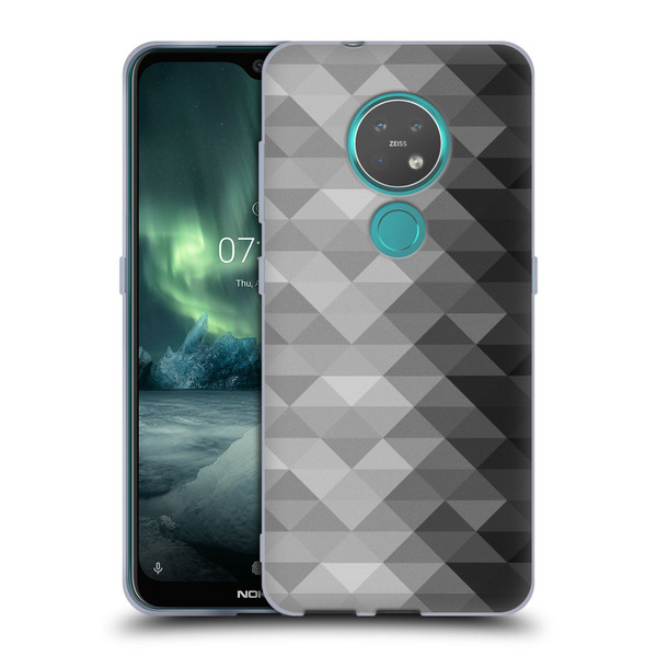 PLdesign Geometric Grayscale Triangle Soft Gel Case for Nokia 6.2 / 7.2