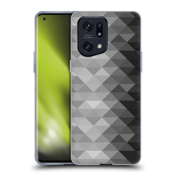 PLdesign Geometric Grayscale Triangle Soft Gel Case for OPPO Find X5 Pro