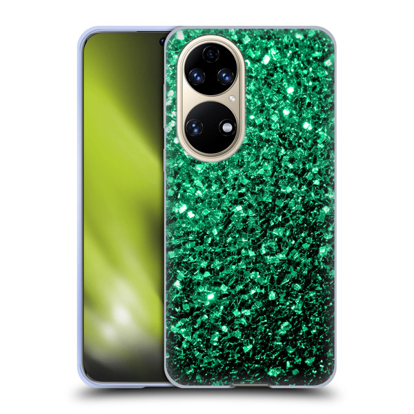 PLdesign Glitter Sparkles Emerald Green Soft Gel Case for Huawei P50
