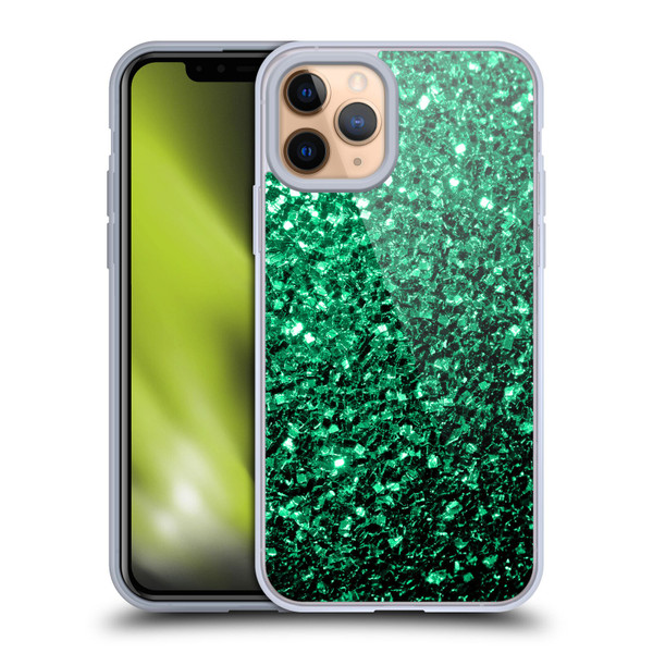 PLdesign Glitter Sparkles Emerald Green Soft Gel Case for Apple iPhone 11 Pro
