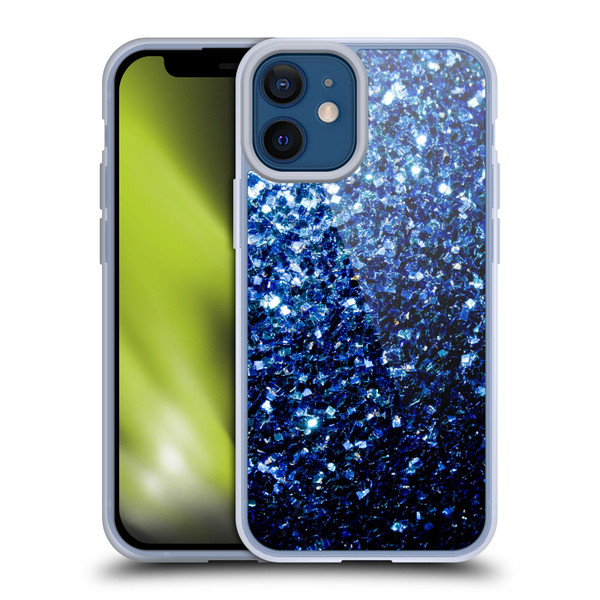 PLdesign Glitter Sparkles Dark Blue Soft Gel Case for Apple iPhone 12 Mini