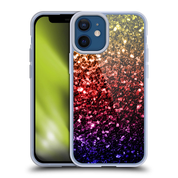 PLdesign Glitter Sparkles Rainbow Soft Gel Case for Apple iPhone 12 Mini