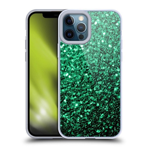 PLdesign Glitter Sparkles Emerald Green Soft Gel Case for Apple iPhone 12 Pro Max