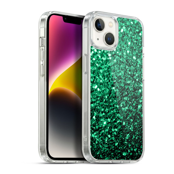 PLdesign Glitter Sparkles Emerald Green Soft Gel Case for Apple iPhone 14 Plus & MagSafe