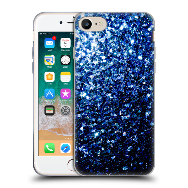 PLdesign Glitter Sparkles Dark Blue Soft Gel Case for Apple iPhone 7 / 8 / SE 2020 & 2022