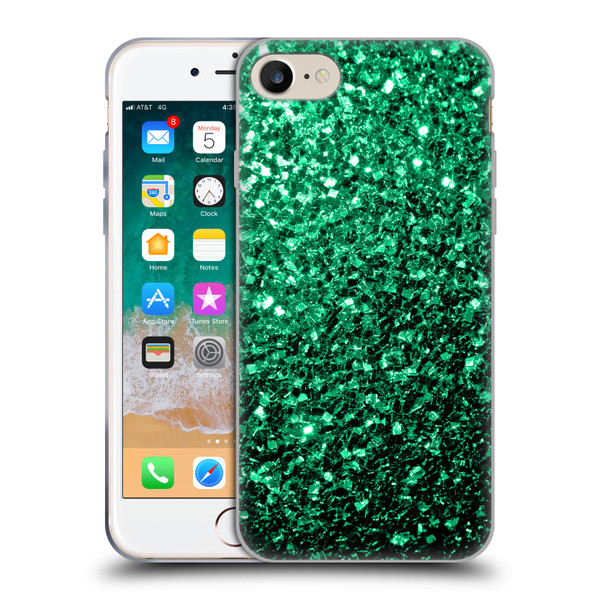 PLdesign Glitter Sparkles Emerald Green Soft Gel Case for Apple iPhone 7 / 8 / SE 2020 & 2022