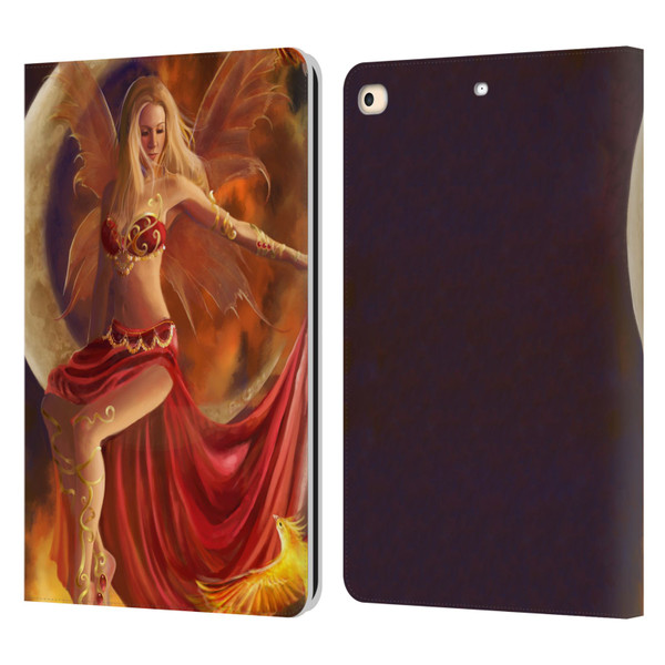 Nene Thomas Crescents Fire Fairy On Moon Phoenix Leather Book Wallet Case Cover For Apple iPad 9.7 2017 / iPad 9.7 2018