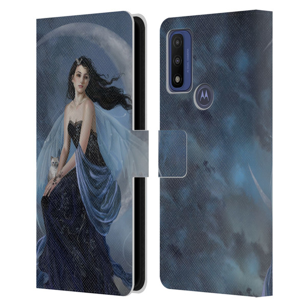 Nene Thomas Crescents Moon Indigo Fairy Leather Book Wallet Case Cover For Motorola G Pure