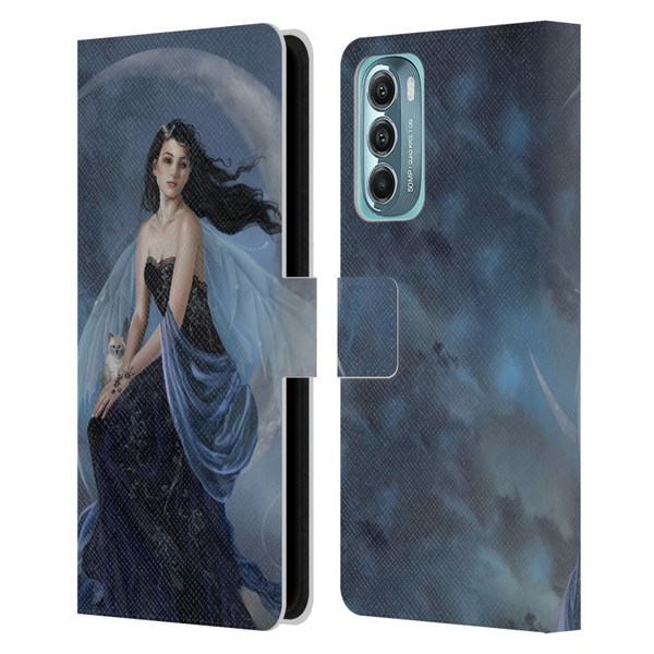 Nene Thomas Crescents Moon Indigo Fairy Leather Book Wallet Case Cover For Motorola Moto G Stylus 5G (2022)