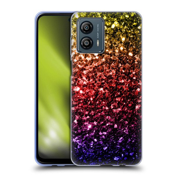 PLdesign Glitter Sparkles Rainbow Soft Gel Case for Motorola Moto G53 5G
