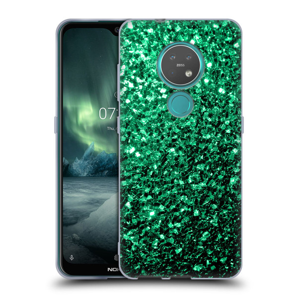 PLdesign Glitter Sparkles Emerald Green Soft Gel Case for Nokia 6.2 / 7.2