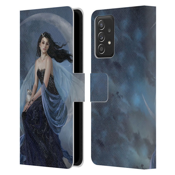 Nene Thomas Crescents Moon Indigo Fairy Leather Book Wallet Case Cover For Samsung Galaxy A52 / A52s / 5G (2021)