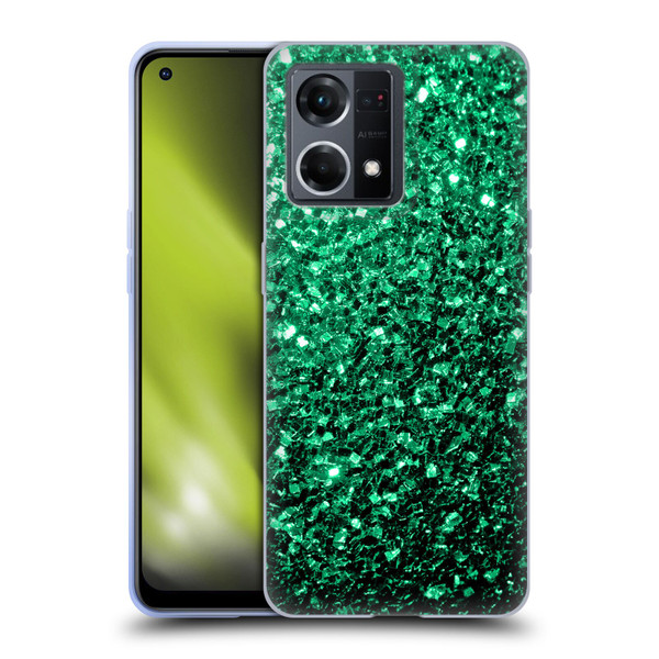 PLdesign Glitter Sparkles Emerald Green Soft Gel Case for OPPO Reno8 4G