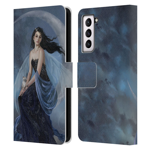 Nene Thomas Crescents Moon Indigo Fairy Leather Book Wallet Case Cover For Samsung Galaxy S21 5G