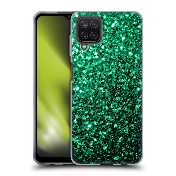 PLdesign Glitter Sparkles Emerald Green Soft Gel Case for Samsung Galaxy A12 (2020)