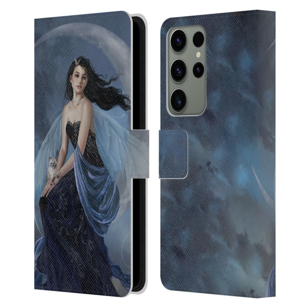 Nene Thomas Crescents Moon Indigo Fairy Leather Book Wallet Case Cover For Samsung Galaxy S23 Ultra 5G